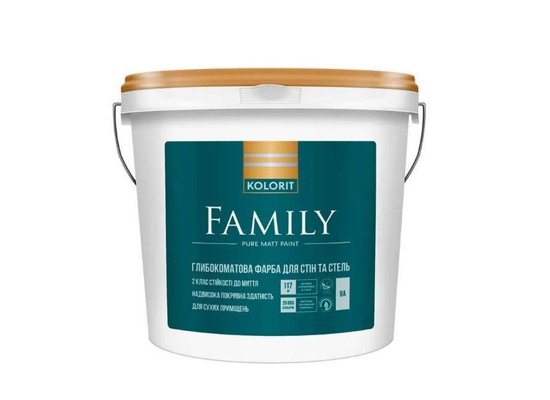 Фарба інтер'єрна латексна Kolorit Family 9 л база А 