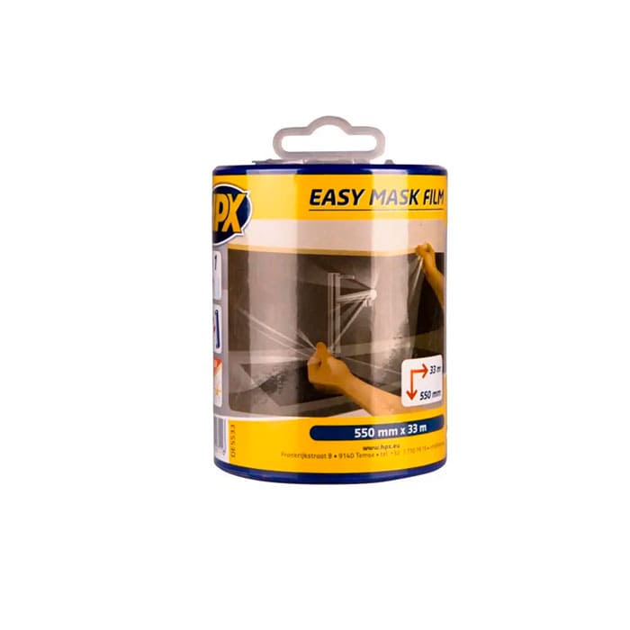 Захисна плівка HPX Easy Mask в диспенсері з малярною стрічкою, 550мм х 33м, безбарвна