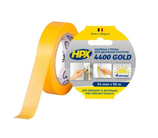 Малярська стрічка а HPX4400 100С 19мм х 25м помаранчева